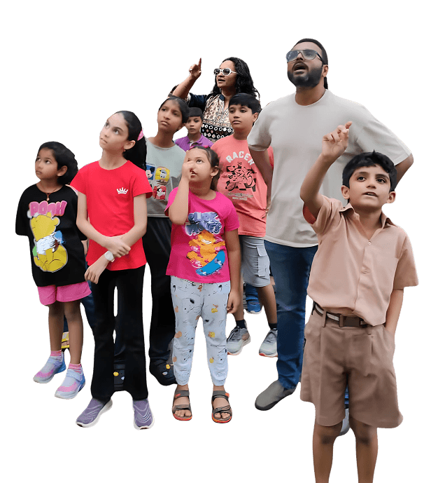 Children exploring in a park